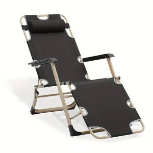PAGED Folding Waterproof Terrace Lounge Chair Portable Patio Reclining Chair with Pillows for Garden, Pool, Patio - 1 of 4