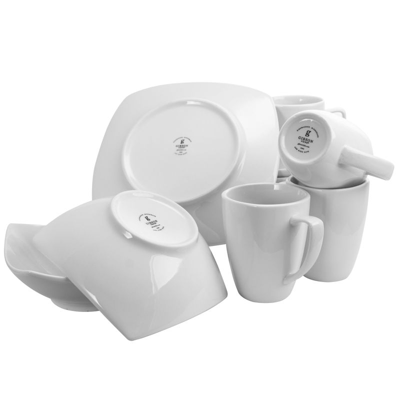 Zen Buffetware 12 pc Dinnerware Set - Square - White - Fine Ceramic - GBX, 2 of 6
