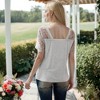 Anna-Kaci Women's Lace Short Sleeve T-Shirt V Neck Cotton Summer Casual Tops Tee Shirts- Medium, Light Gray - 2 of 4