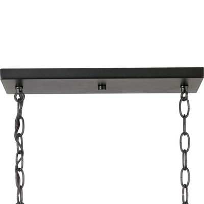 Graphite and Satin Brass 6-Light Linear Chandelier