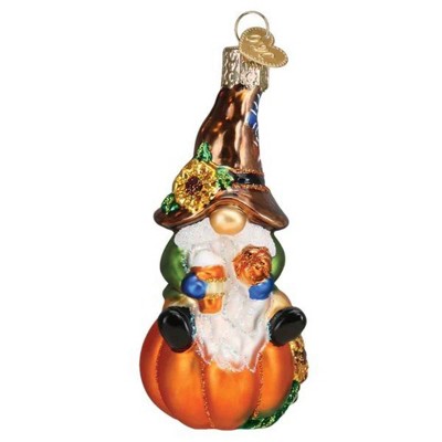 Old World Christmas 4.0 Inch Fall Harvest Gnome Pumpkin Spice Sunflower Tree Ornaments