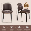 Gikpal Dining Chairs , Mid Century Modern Dining Room Kitchen Chairs, Upholstered PU Leather Vertical Stripe Chair with Walnut Bentwood and Metal Legs - 3 of 4