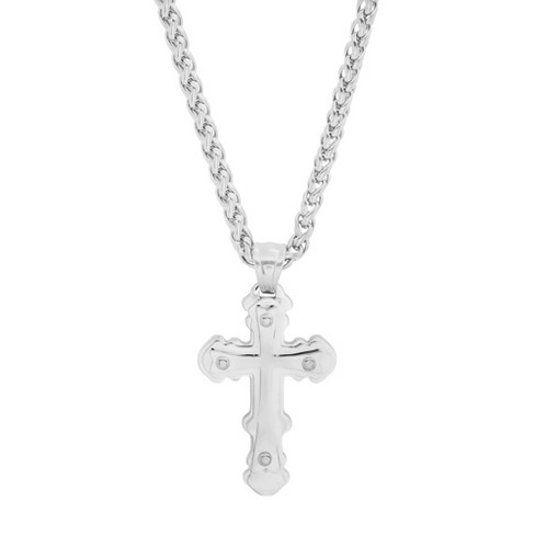 Avon | Accessories | Avon Mens Stainless Steel Double Cross Necklace