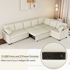 Whisen 124.8" L-Shaped Sleeper Sofa with USB Ports & Power Sockets - 3 of 4