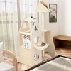 Tangkula 52" Tall Cat Tree w/ Scratching Post Ball & Board Plush Condo Padded Perch - 2 of 4