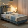 Whizmax Twin Size Bed Frames with Storage Headboard, Velvet Upholstered Platform Bed Frame with Strong Wooden Slats, No Box Spring Needed, Noise Free - 4 of 4