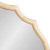 Kate & Laurel All Things Decor 24"x36" Leanna Wood Scalloped Oval Mirror Natural - 2 of 4
