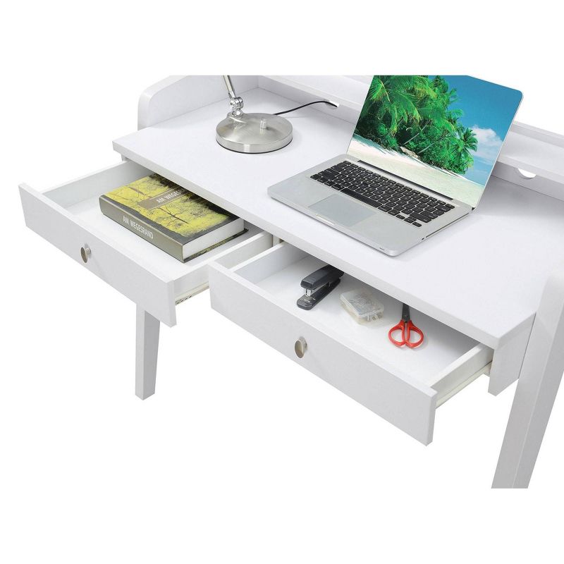 Newport Deluxe 2 Drawer Desk with Shelf - Breighton Home, 5 of 8