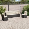 vidaXL 6 Piece Patio Sofa Set with Cushions Black and Cream - Without Table - 2 of 4