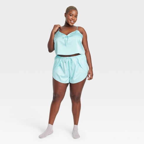 Pajama Camisole Top and Shorts - Mint green - Ladies