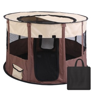 iMountek Foldable Playpen with Carry Bag For Dog Cat Rabbit - 1 of 4