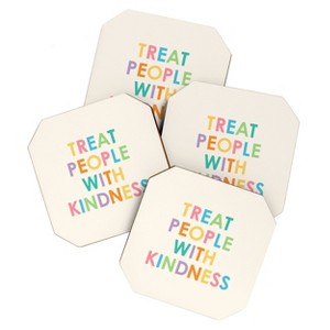socoart Treat People With Kindness III Coaster Set - Deny Designs - 1 of 4