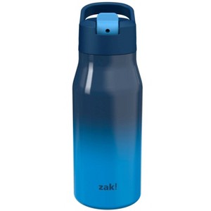 Zak Designs 14 fl oz Double Walled Stainless Steel Tranquility Insulated Straw Bottle - 1 of 4
