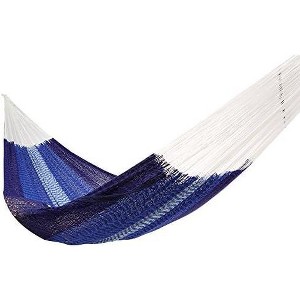 Amber Sports Mayan Double Hammock, 118"x86", South American Style Cotton Bed with Nylon Harness, Includes Carrying Pouch - 1 of 1