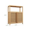 ROOMTEC Large Storage Cabinet with 2 Louvered Doors&Shelve,Buffet Sideboard Bamboo furniture for Bathroom Living Room Bathroom - 2 of 4