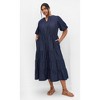 Women's Plus Size August Dress - dark denim | CITY CHIC - 3 of 4