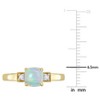 EVERLY JEWELRY | 10K Yellow Gold 1.2 CT TGW Cushion Shape Blue Ethiopian Opal and Diamond Accent Ring - 4 of 4