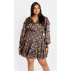 Women's Plus Size Ruffle Fan Dress - black | CITY CHIC - 2 of 4