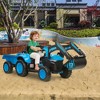 12V 3-in-1 Kids Ride-on Excavator and Tractor with Detachable Trailer, 25w Dual Motors, Durable Plastic - 2 of 4