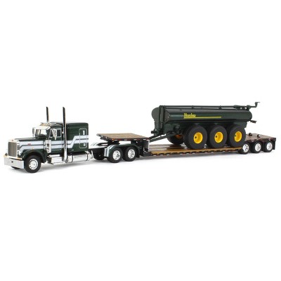 First Gear DCP 1/64 Metallic Green Husky Peterbilt 379 w/ Fontaine Renegade Lowboy & Husky Manure Spreader Ages 14+ 60-1589