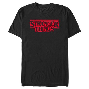 Mens Stranger Things Stencil Letters Classic Red Logo T Shirt - 1 of 4