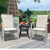ORRD Garden Patio Chairs Set of 2, Weather Metal Outdoor Dining Chairs , Garden, Poolsides, Cream Color Frame - 2 of 4