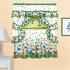 Collections Etc Butterfly Ruffled Tier Window Curtain Set with Sage Green Trim- Includes 2 Panels, 2 Tie Backs, and Swag Valance - image 2 of 2