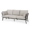Christopher Knight Home Carvel Faux Wood and Iron 3 Seater Sofa with Pillow Cushions, Gray/ Black - 4 of 4