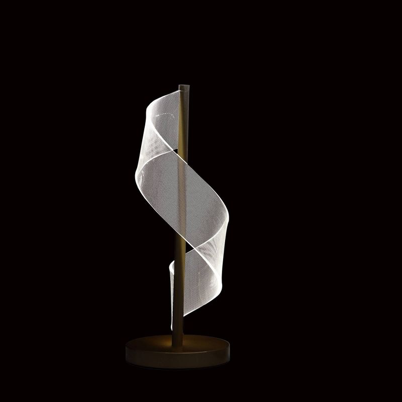 18.75&#34; Dinamo Modern Wave Swirl Acrylic LED Table Lamp Brushed Gold - Ore International, 4 of 7