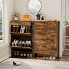 KTMBDW Shoe Cabinet with 2 Flip Drawers and 1 Drawer, Hidden Wood Shoe Cabinet, Freestanding Shoe Storage Cabinet for Entryway, Hallway, Living Room - 4 of 4