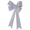 Northlight Tinsel 4-Loop Bow Christmas Decoration - 16" - Silver - 4 of 4