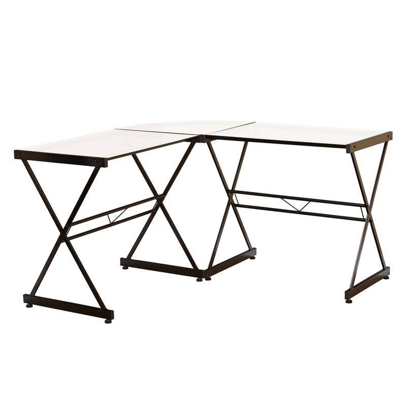 L Shaped Tempered Glass Desk - Buylateral, 1 of 5