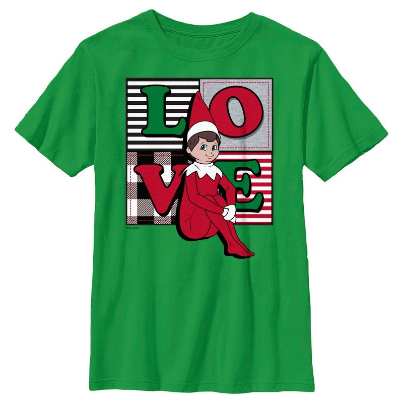 Boy's The Elf on the Shelf Plaid Love T-Shirt, 1 of 5