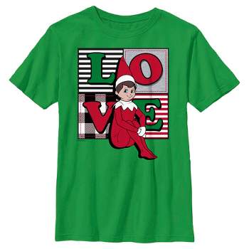 Boy's The Elf on the Shelf Plaid Love T-Shirt