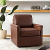 Rosa 29 Wide Genuine Leather 360 Swivel Armchair with Nailhead Trims ART OF LIVING DESIGNS - 2 of 4