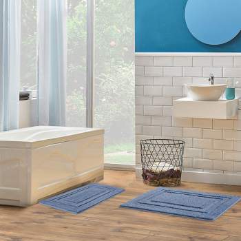 Piccocasa Microfiber Striped Bathroom Rugs Shaggy Soft Thick And Absorbent  Bath Mat Light Gray 16x24 : Target