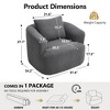Lyngins Square Swivel Accent Chairs with Pillow and Armrest,Upholstered Swivel Reading Chairs,Teddy Sofa Chairs for Bedroom,Living Room - 3 of 4