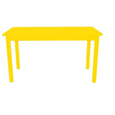 HomeRoots 60" Yellow Solid Wood Dining Table