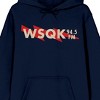 Stranger Things 5 WSQK 94.5 FM Radio Men's Navy Long Sleeve Hoodie - 2 of 3