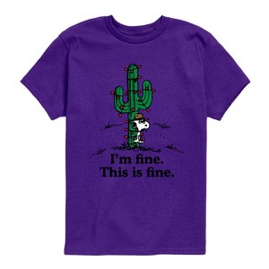 Boys' - Peanuts - Im Fine Spike Short Sleeve Graphic T-Shirt - 1 of 4