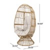 Egg Chair,Outdoor Basket Shape Swivel Egg Chair With Cushion,Wicker Egg Chair,Egg Chairs For Patio-Cuddlewood - 4 of 4