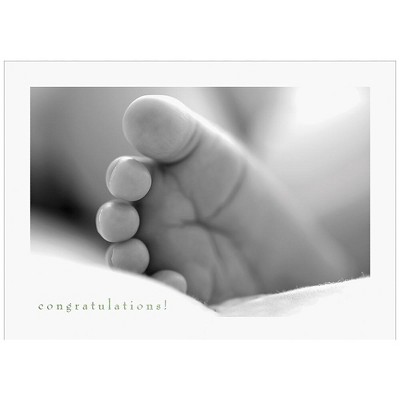 JAM Paper Blank Congratulations Cards Set Baby's Foot 25/Pack (526M0158WB)