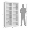 GustoWave 74.5" Tall Bookshelf with Double Storage, 6-Tier Double Wide Bookshelves, Wide Freestanding Bookcases for Livingroom Office Library - 3 of 4