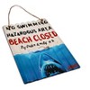 Silver Buffalo JAWS "Beach Closed" Corrugated Tin Sign | 12 x 16 Inches - 2 of 4