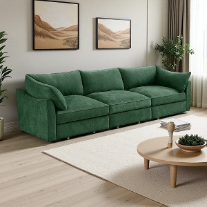 3-Seater Chenille Storage Sofa with Pull-Out Drawers - 1 of 4