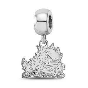 Black Bow Jewelry Sterling Silver Texas Christian Horned Frogs NCAA Bead Charm - 1 of 4