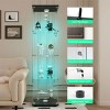 Syemin Decorative Storage Cabinets 4-Tier Display Cabinet, Tempered Glass Display Storage Cabinet, Curio Display Cabinet, Black, 15.67"*13.58"*64.69" - 4 of 4
