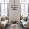 LNC Chispa 4-Light 15.5"  Modern Tiered Drum Small Chandelier, Matte Black with Facted Crystal - 4 of 4