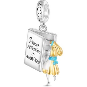 Sterling Silver Alice in Wonderland Charm - Whimsical Dangle Bead for Bracelets, Gift for Women - 1 of 4