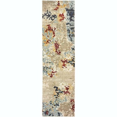 Oriental Weavers Evolution 8043K Beige/ Blue Indoor Area Rug - 2'6" x 12'